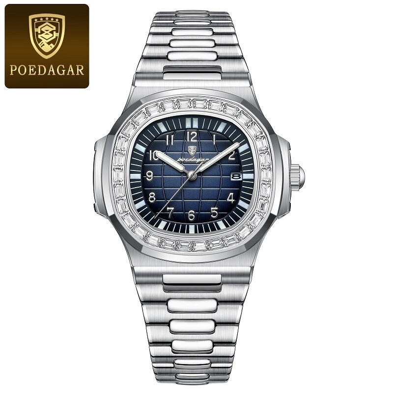 KC POEDAGAR Business Men’s Quartz Watch 3Bar Waterproof Luminous Date Stainless