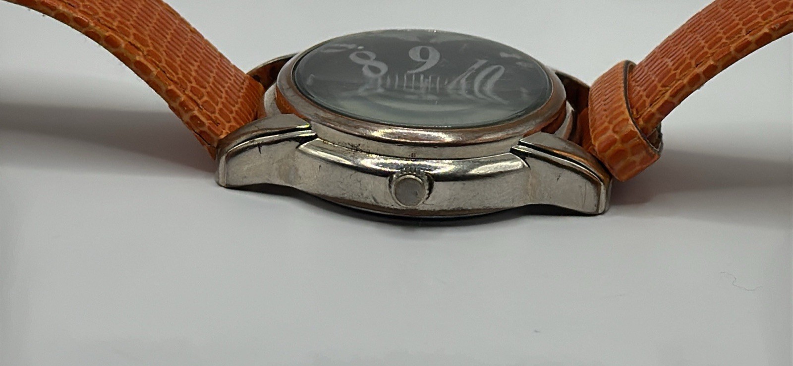 Turner Quartz Watch 052009-2 w/ Hadley Roma Orange Leather Strap 20mm – Untested