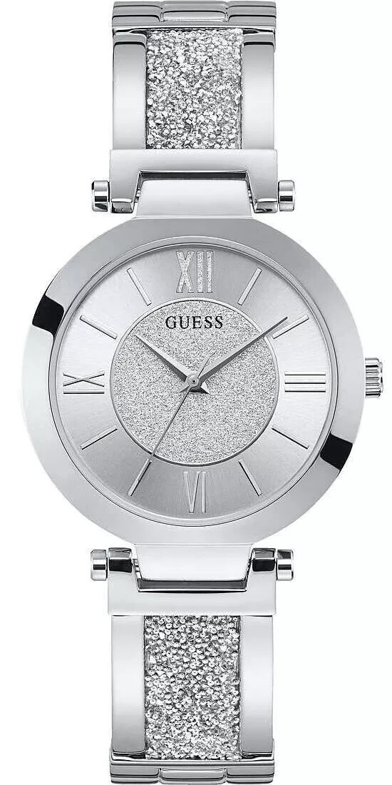 Guess Ladies Aurora Quartz Silver Dial Watch – W1288L1 NEW