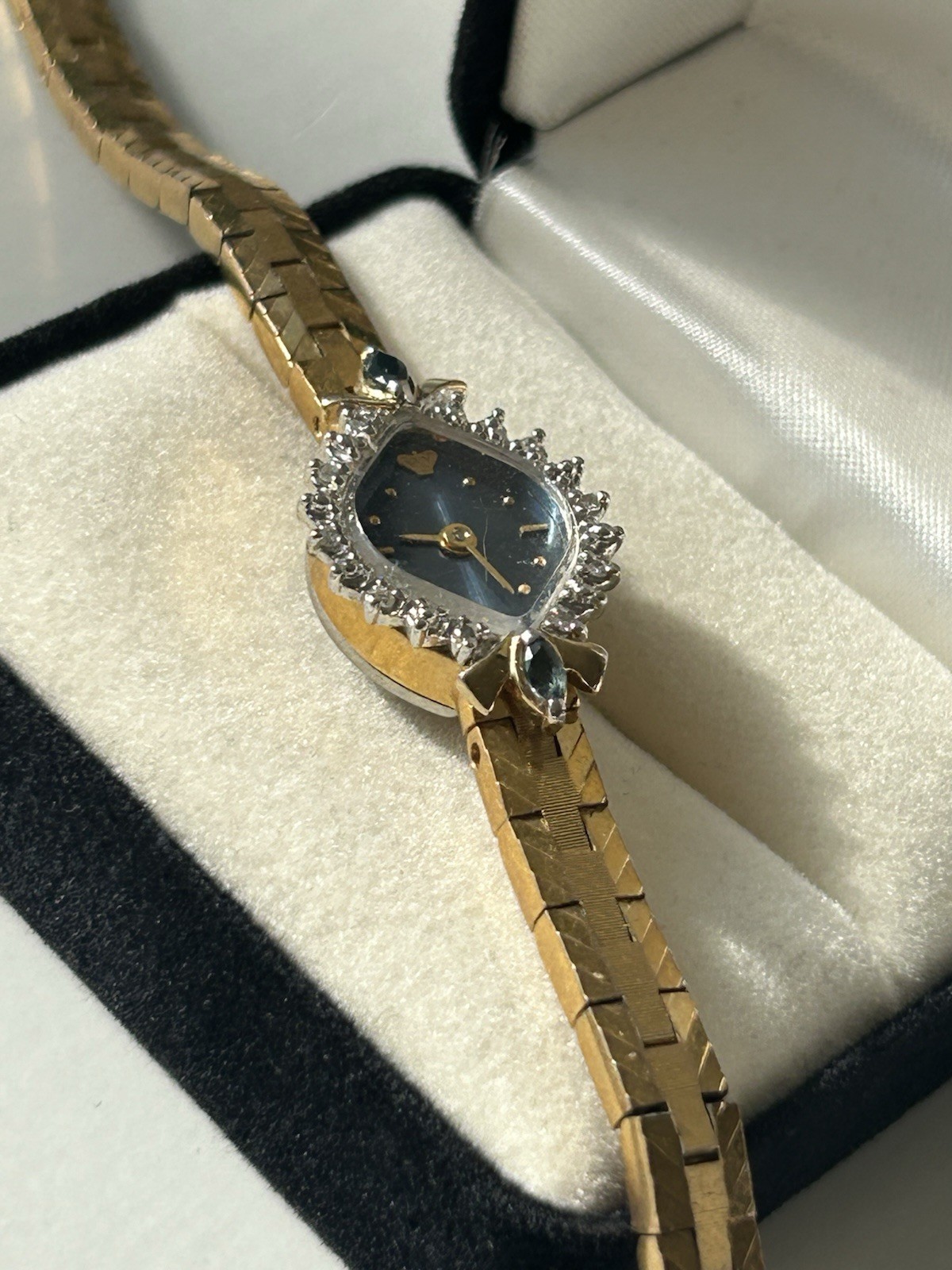 VTG Jules Jurgensen Diamond & Sapphire Ladies Quartz Watch