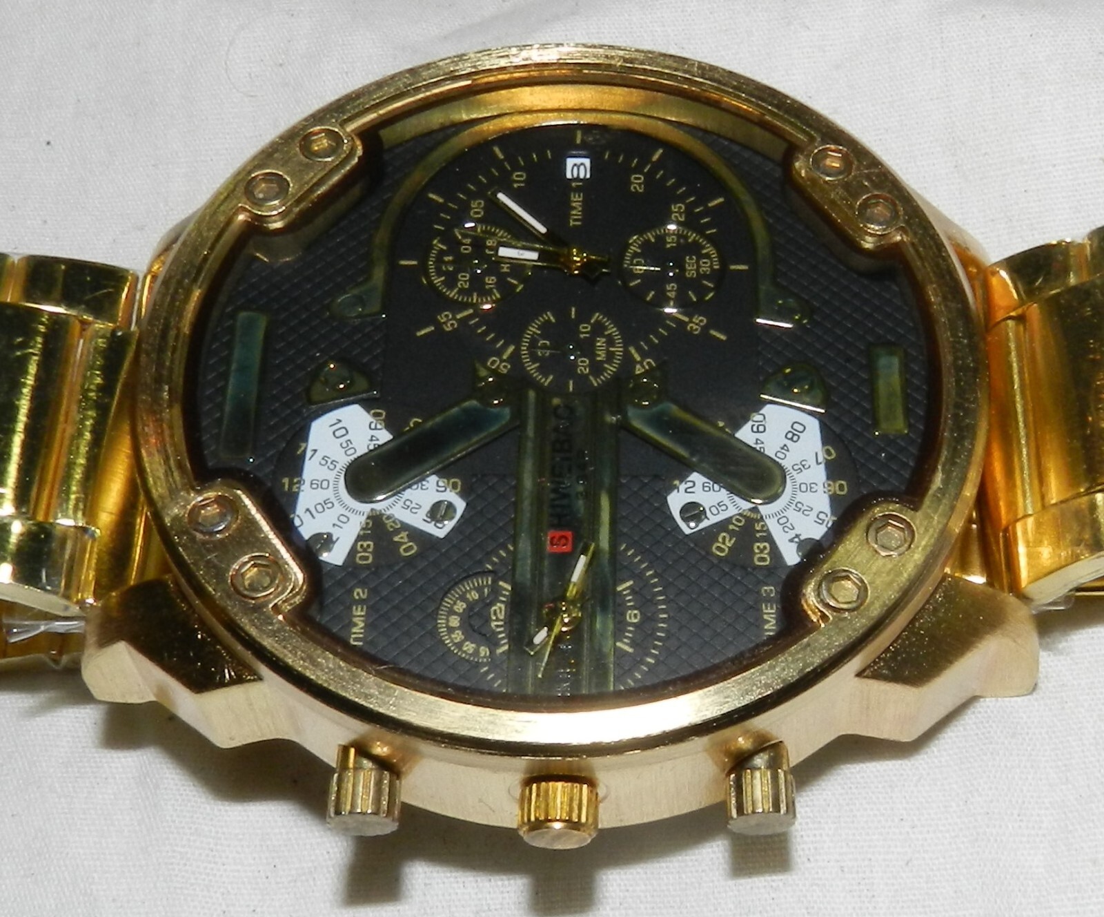 Men’s Large Shiweibao A 3137 3 bar Time 4 watch – Needs battery