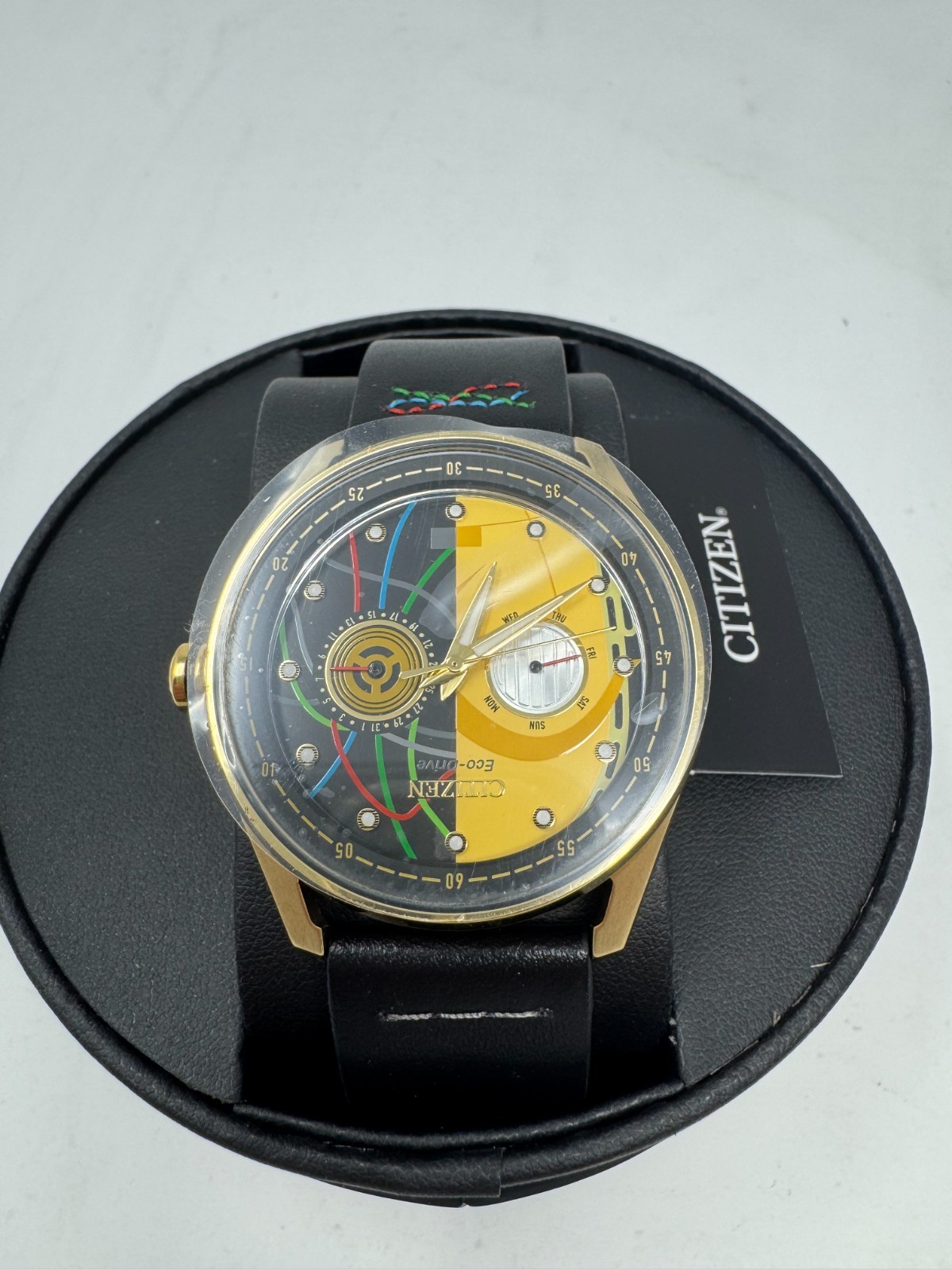 ✅New W/Tag✅ Citizen Star Wars C-3PO Rewired Eco-Drive Black Leather Strap Watch