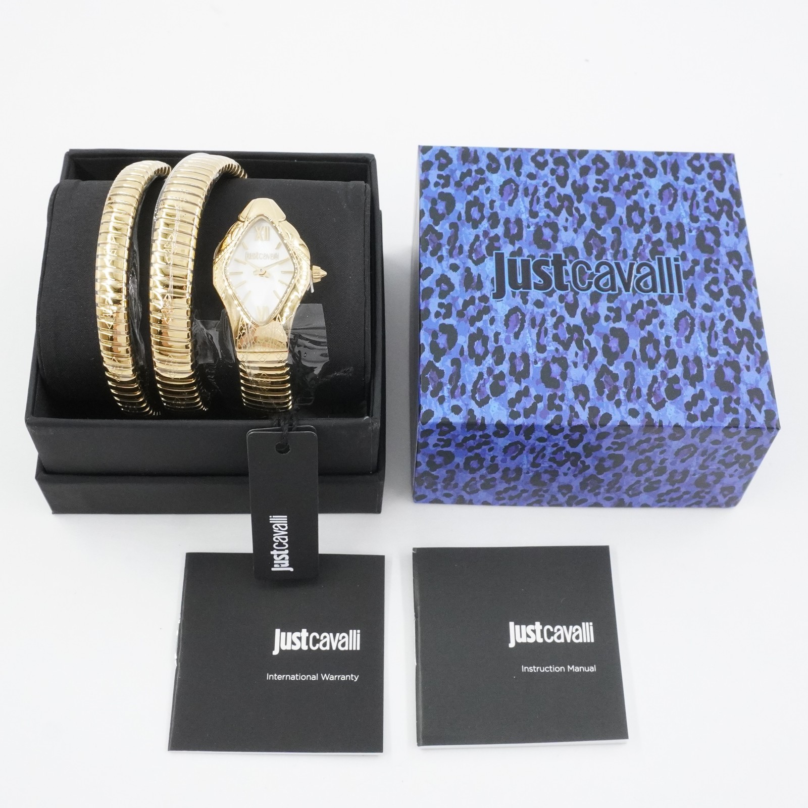 Just Cavalli Cristallo Gold & White Women’s 26mm Quartz Watch JC1L307M0025 – NWT
