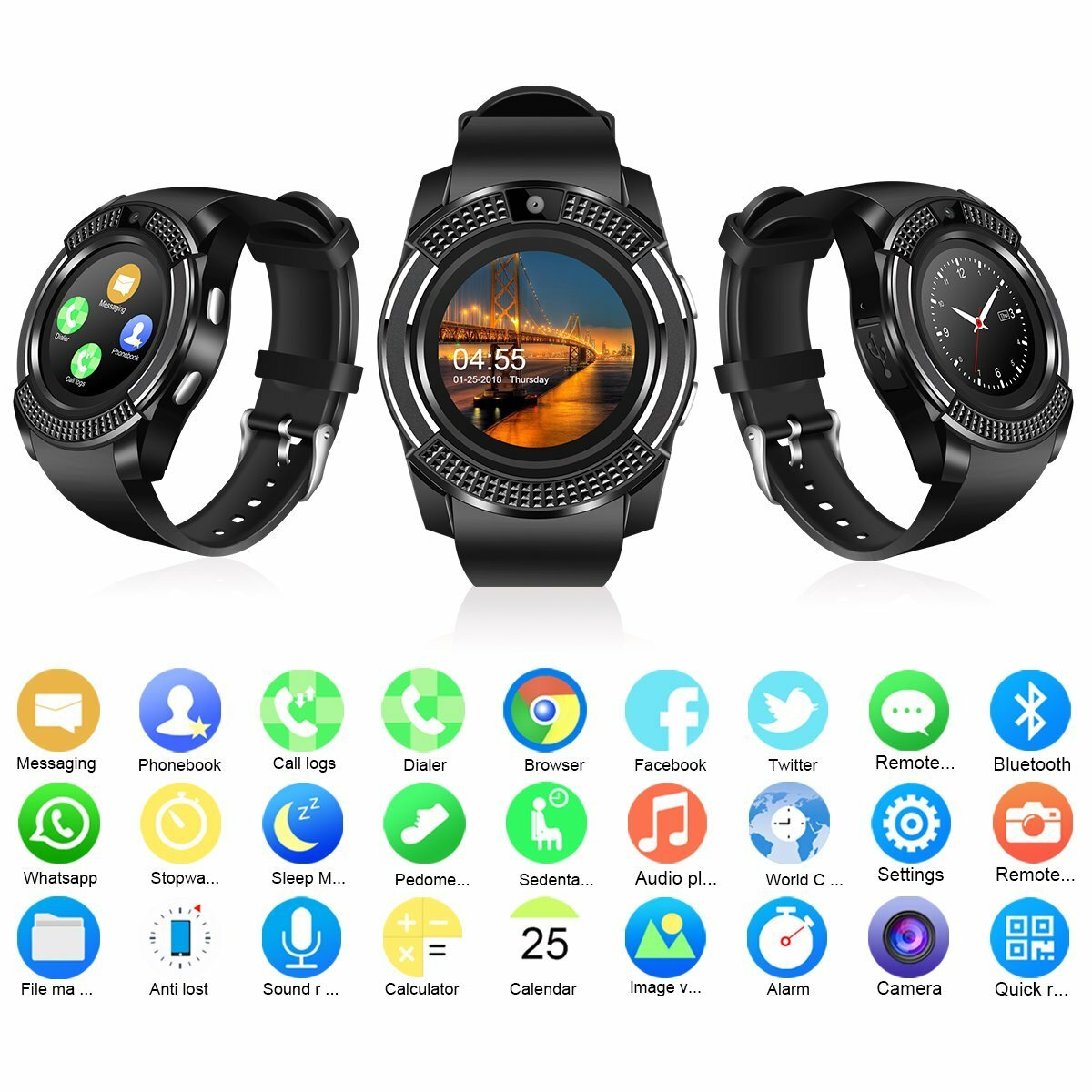 Sports Smart Watch Unlocked Phone Call Text for Android Men Women Watches