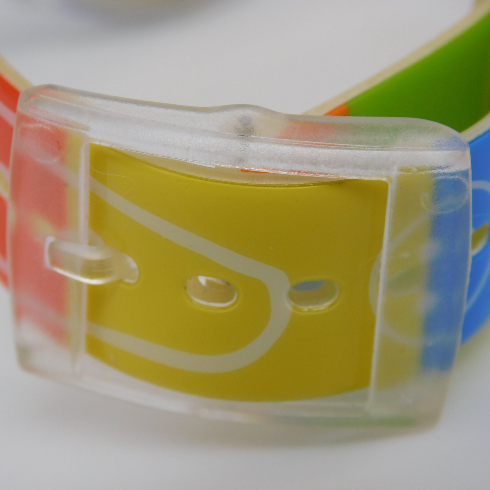Clear Plastic Case Multicolor Quartz Analog Women’s Watch New Battery