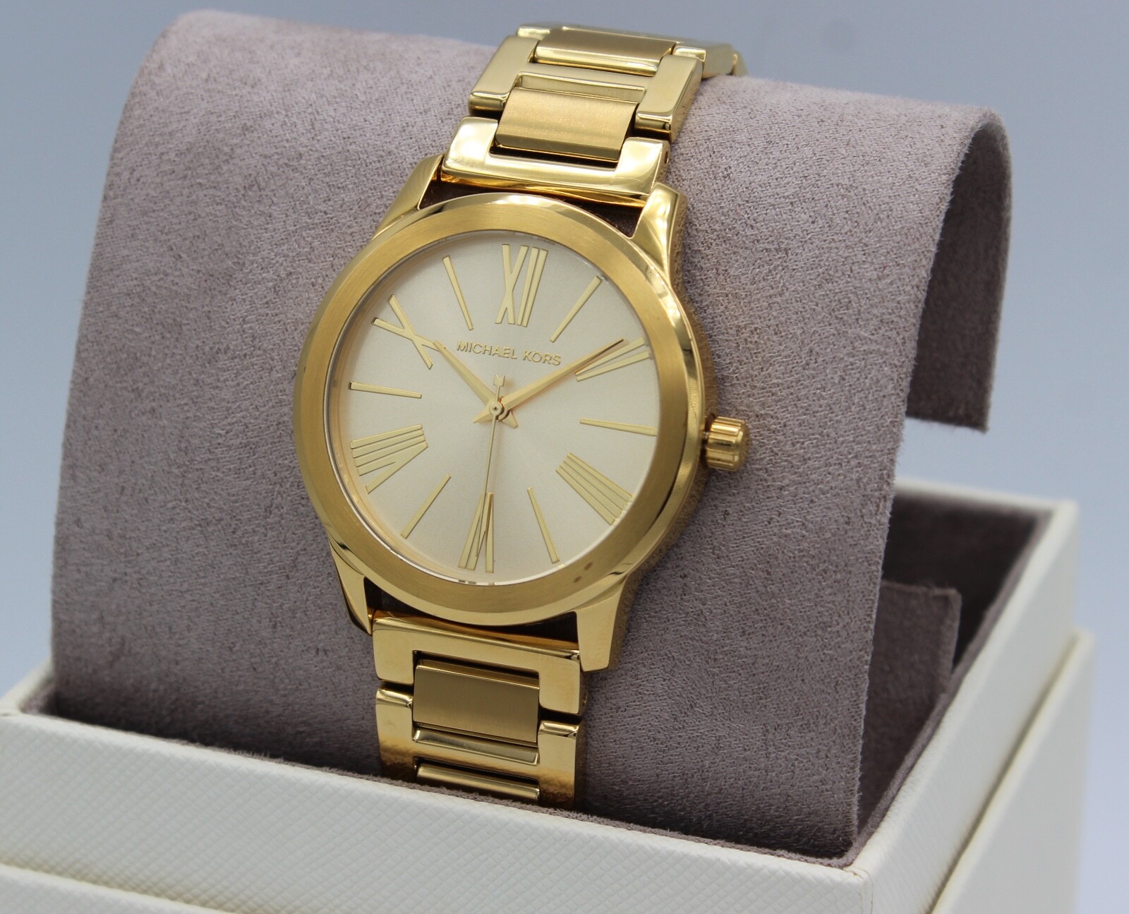 NEW AUTHENTIC MICHAEL KORS HARTMAN GOLD BRACELET WOMEN’S MK3490 WATCH
