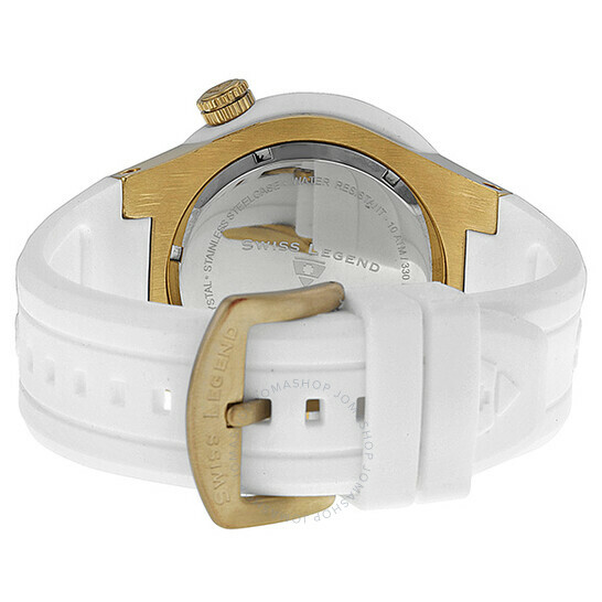 SWISS LEGEND SL-21848P-YG-16 Neptune White Silicone Strap Men’s Watch $395