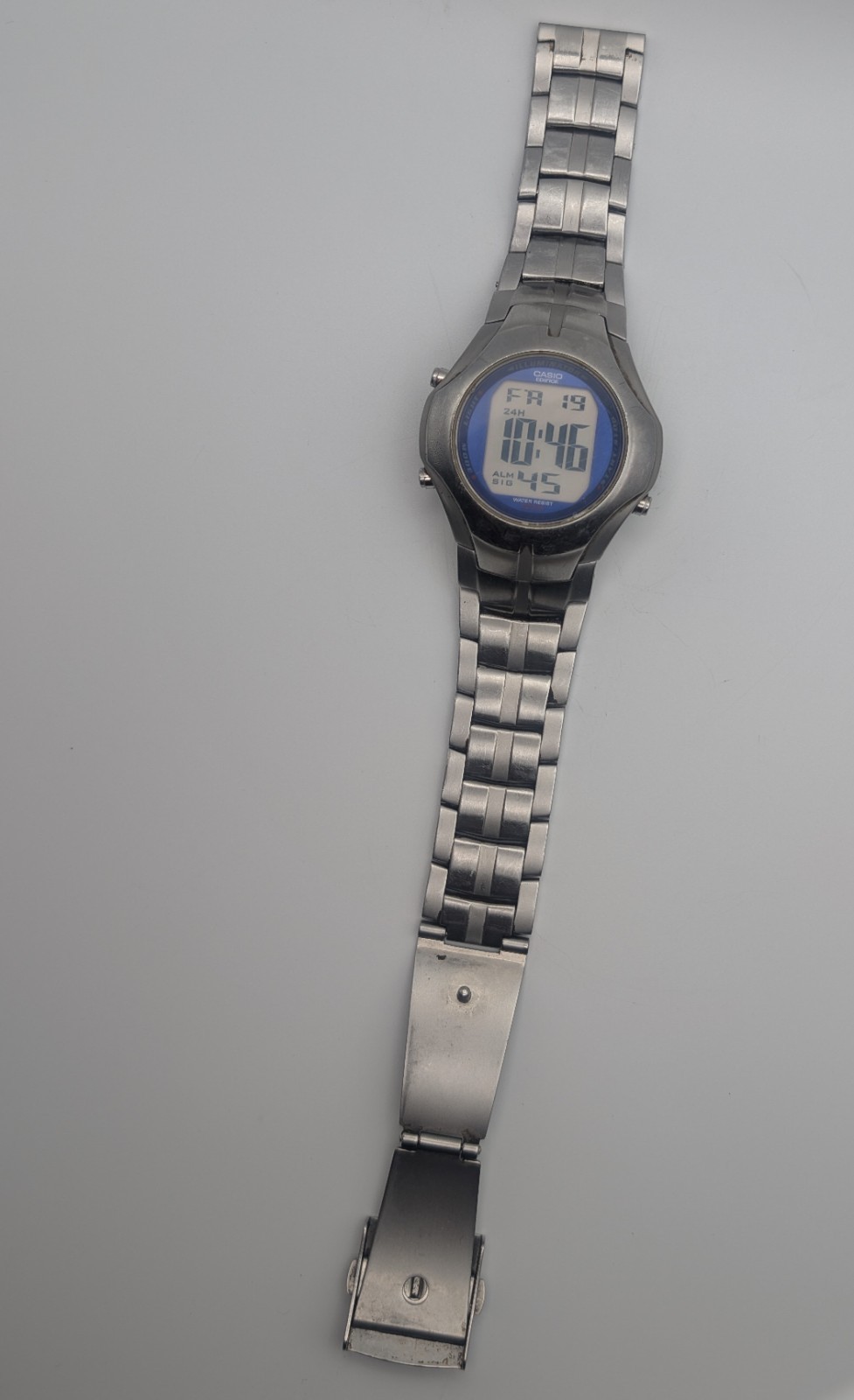 Casio Edifice EFD-100 Men’s 43mm Blue Dial Steel Alarm Chronograph Watch