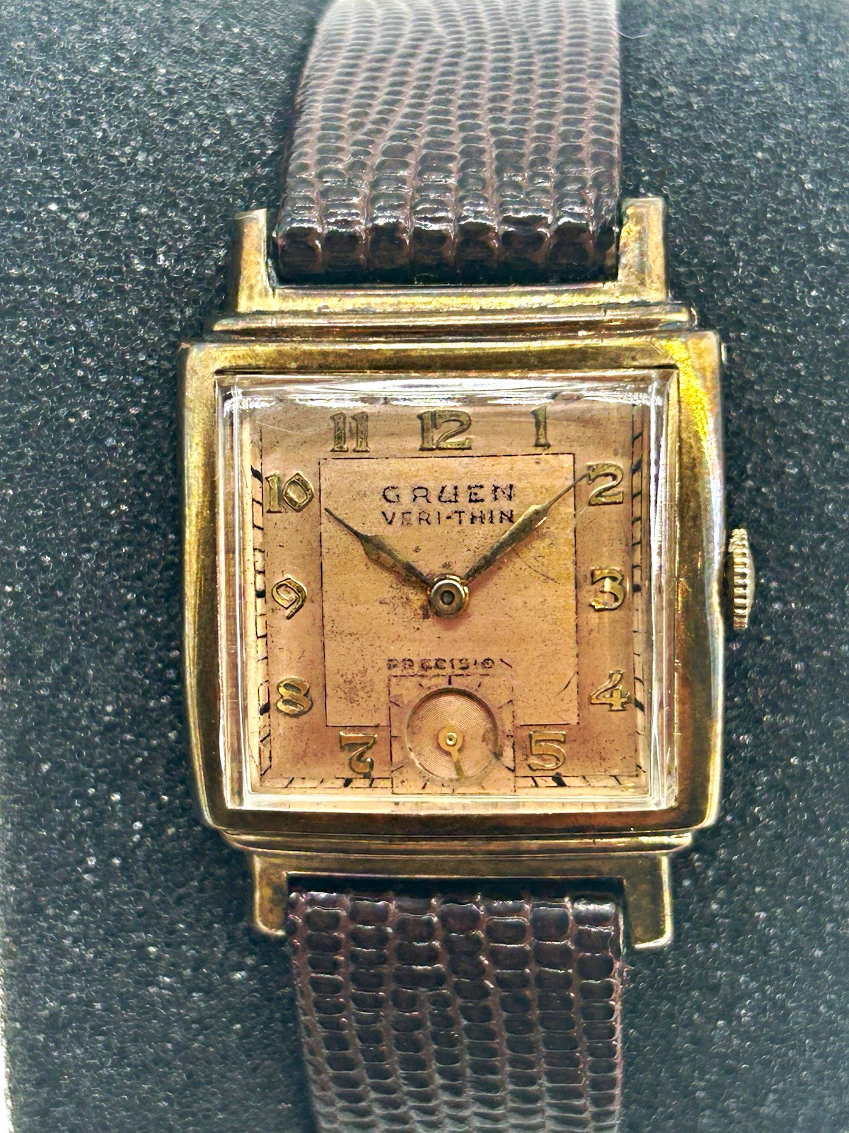 1941 Gruen Veri-Thin Precision Cal 405 Salmon Dial 14K GF Art Deco Running