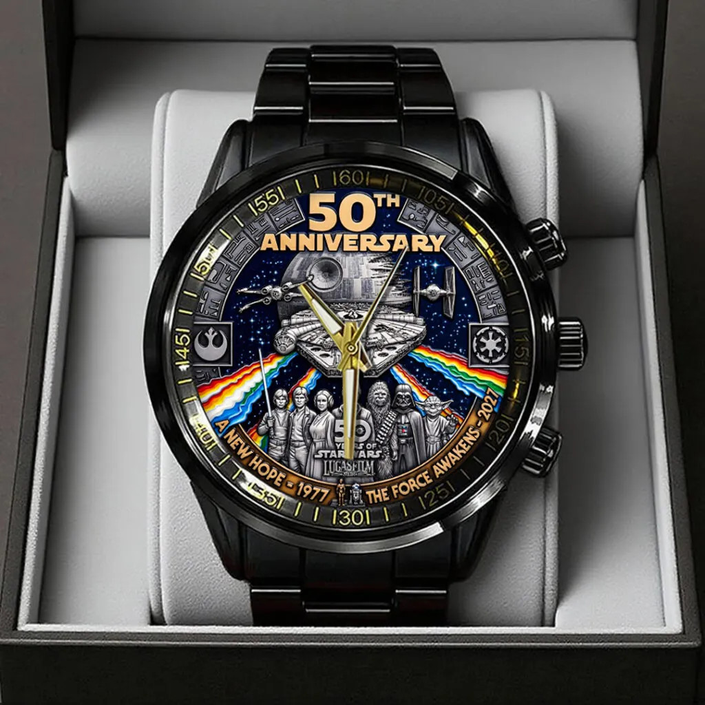 Star Wars 50th Anniversary Black Stainless Steel Watch – 523