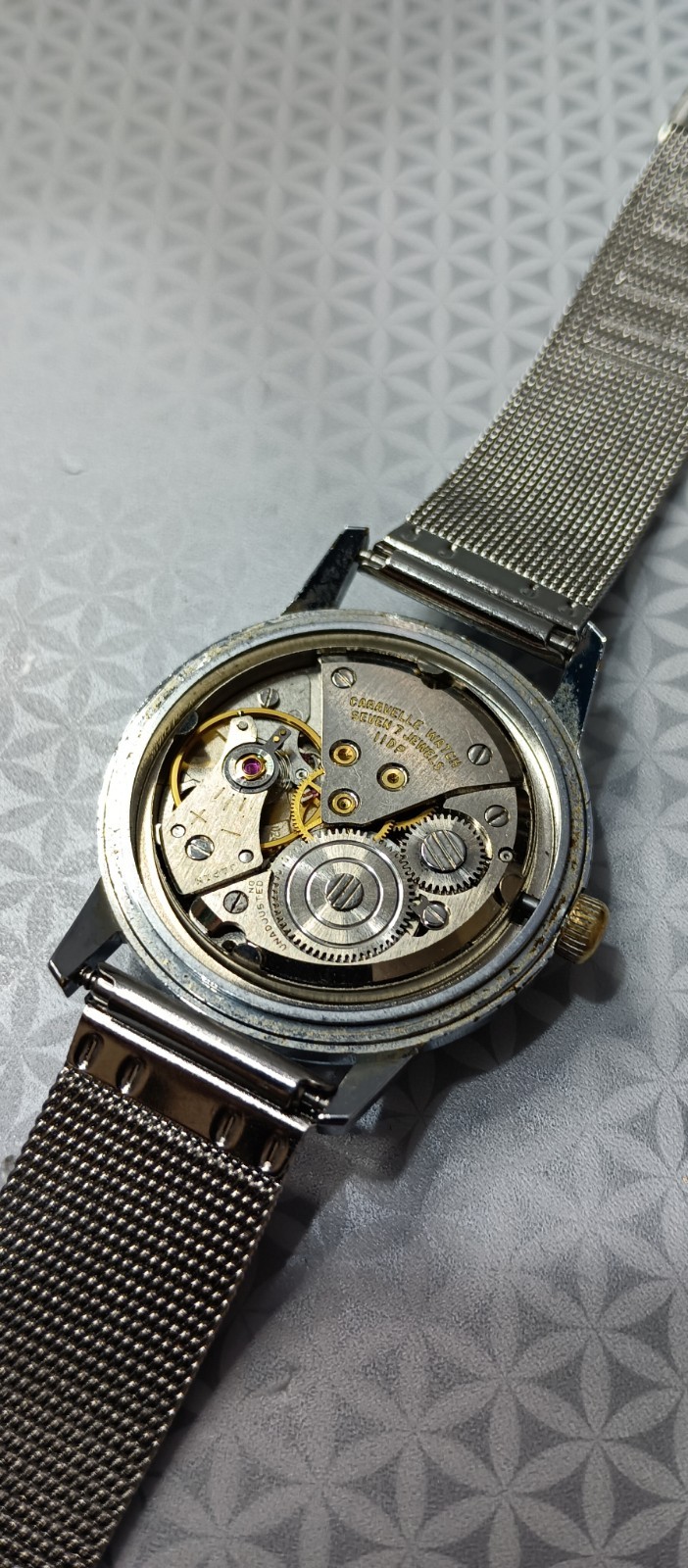 CARAVELLE Vintage Men’s Watch Mechanical Cal. 11DP 7 Jewels Silver Tone 36 mm