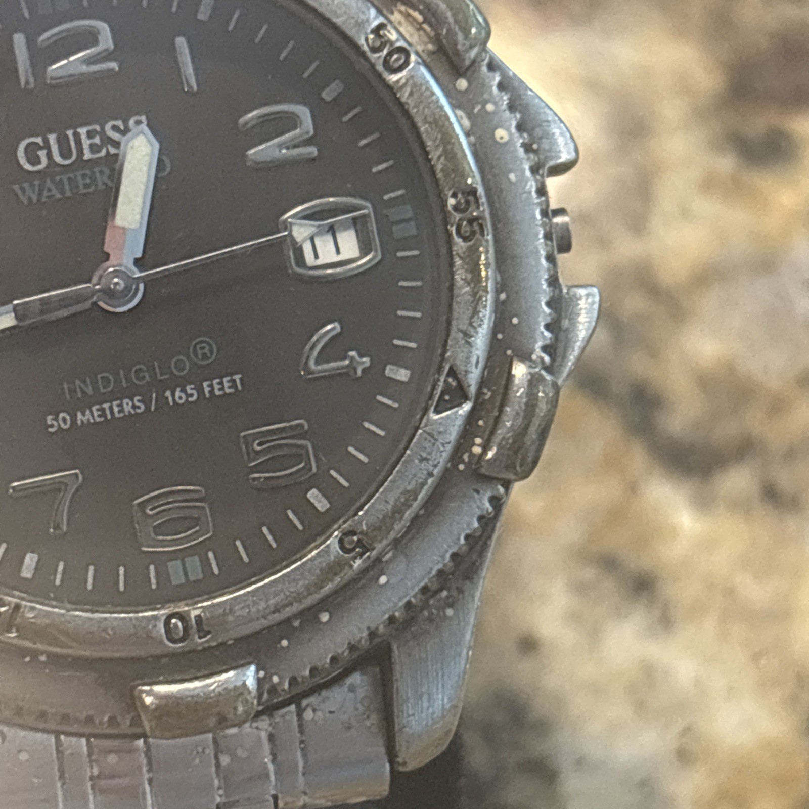 Guess WaterPro Indiglo 50 Meters/165 Feet Quartz Watch Untested & As Is