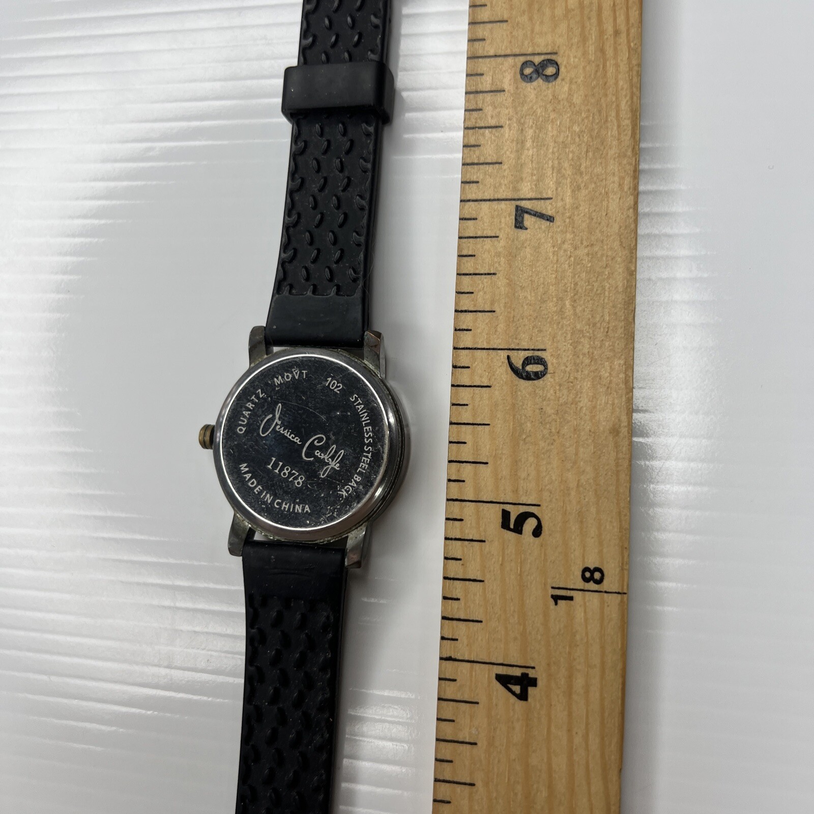 F Jessica Carlyle Lime Green Black Silicone 11878 Stainless Watch Works