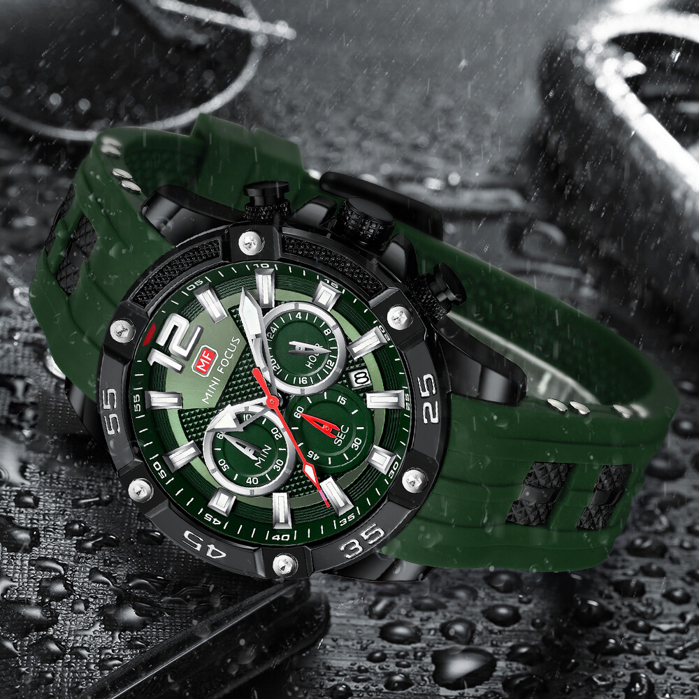 MINI FOCUS Men Watch Multifunction Male Red Wristwatch Fashion Boy Sport Watches