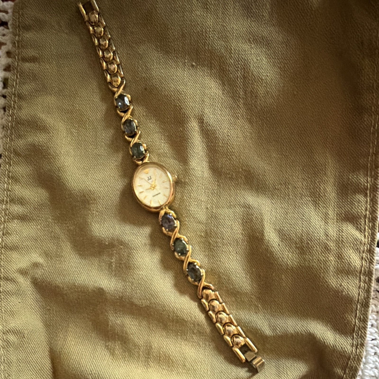 Vintage Jules Jurgensen Opropos Women’s Gold Plated & Gemstone Bracelet Watch