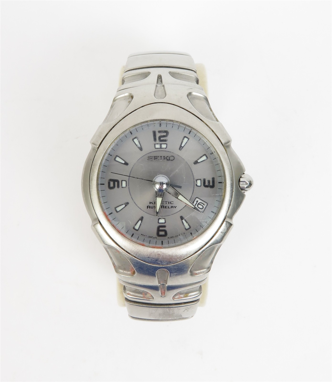 Seiko Kinetic Auto Relay 5J22-0A20 Mens Watch 41mm Floating Orb w Box