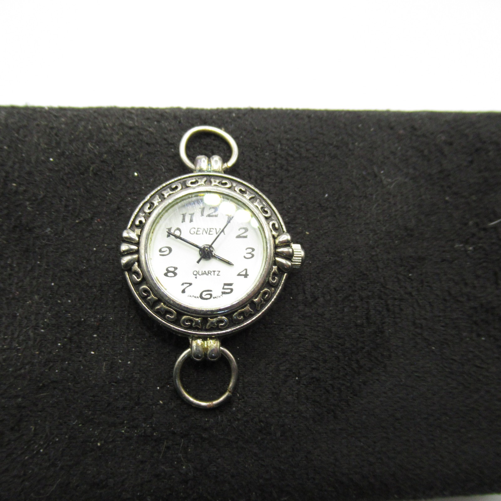 2x Geneva Quartz Watch Head Lot Silver Tone Round Square Japan Movt