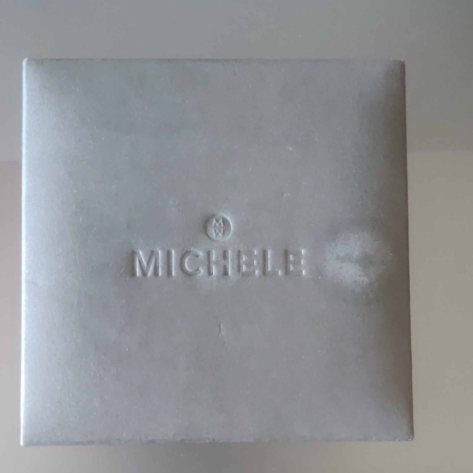 MICHELE Deco Women’s Swiss Quartz Diamond Bezel White Dial Watch w/ Box