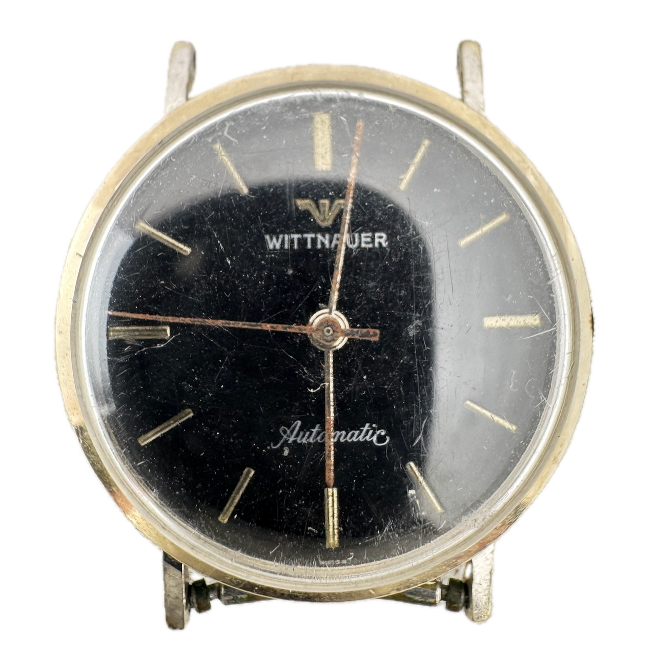 Vintage 32.5mm Wittnauer Black Dial Men’s Automatic Wristwatch 10k Gold Filled