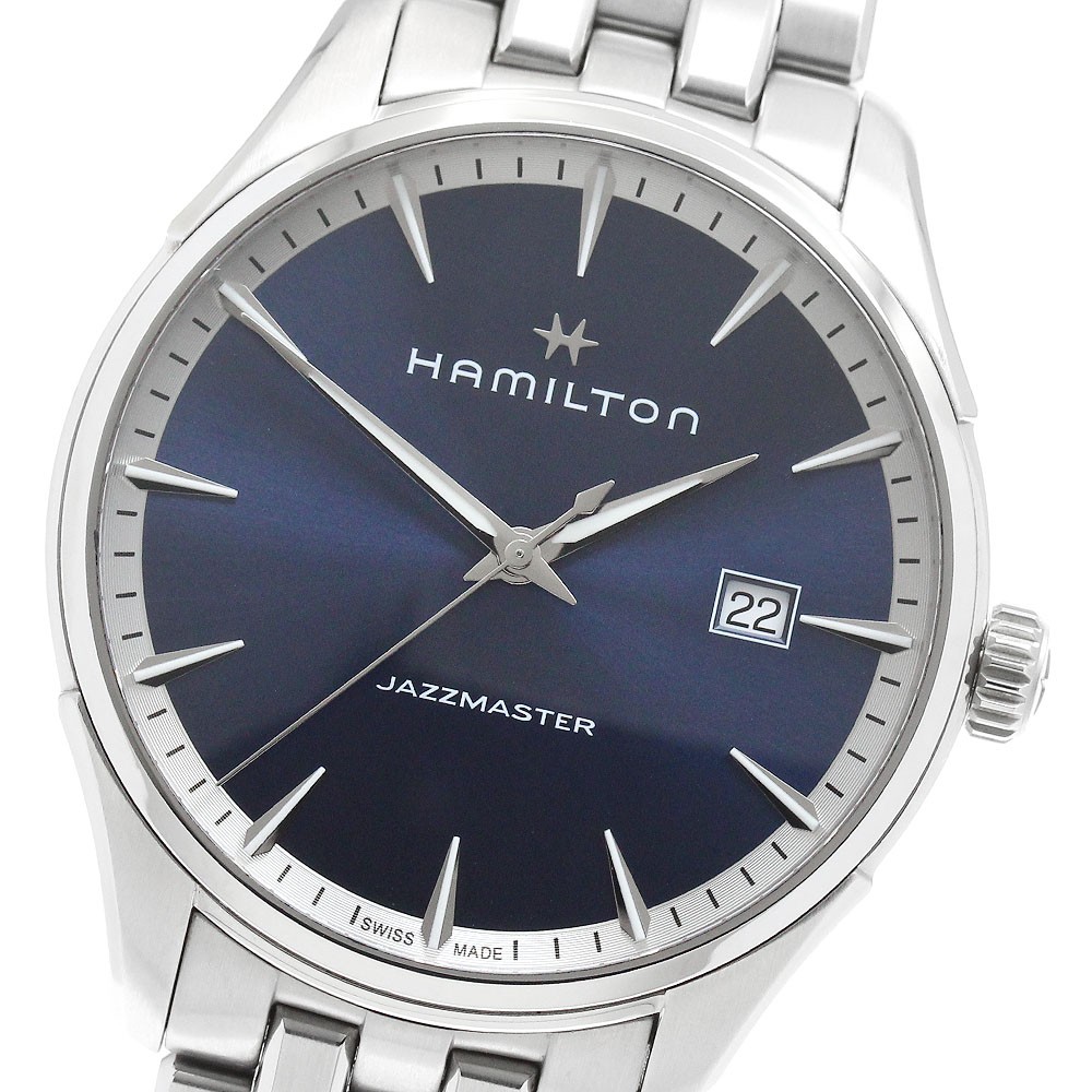 HAMILTON Jazz master H324510 Date Navy Dial Quartz Men’s Watch_964908