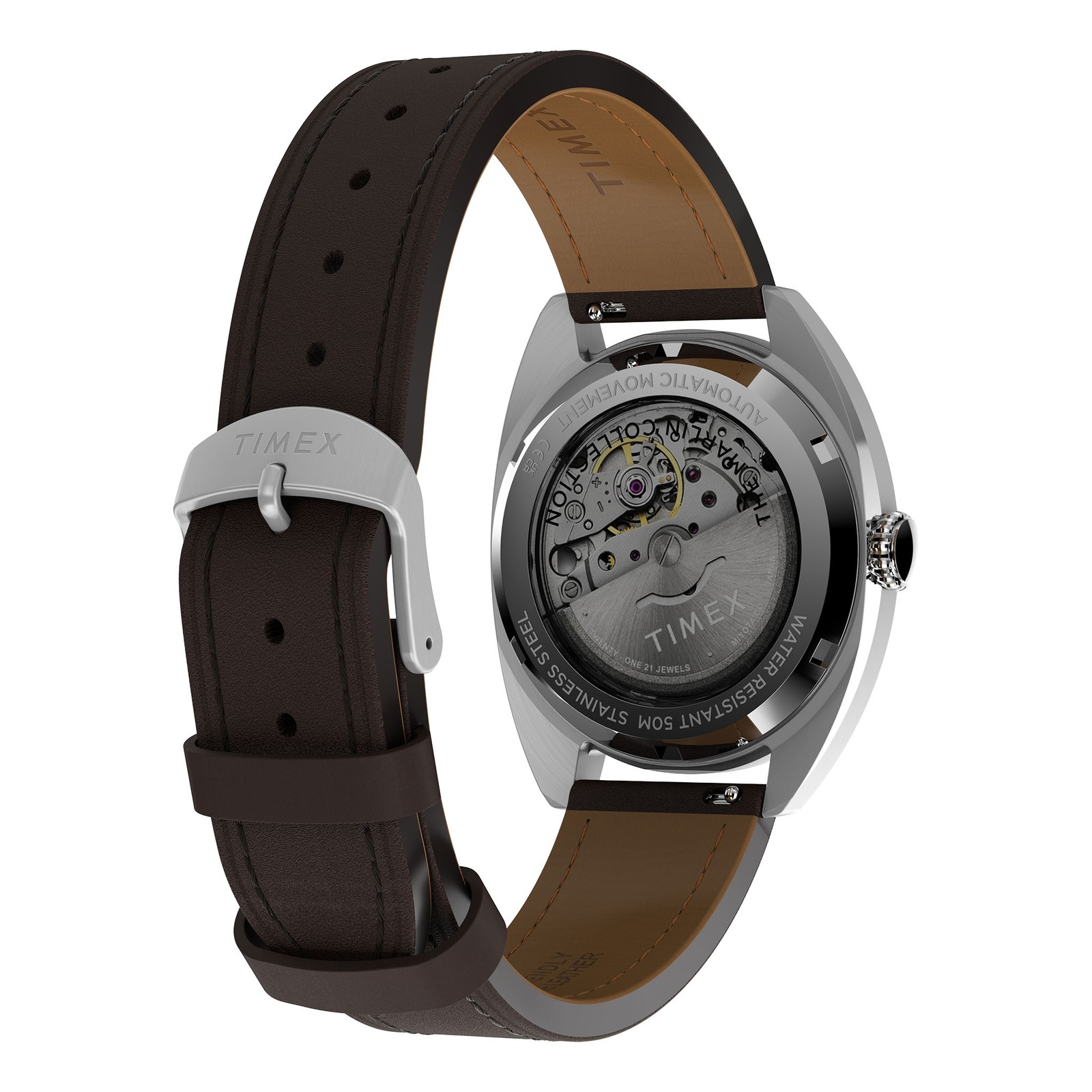 Timex Marlin Draper Automatic 37mm Leather Strap Watch TW2Y65200