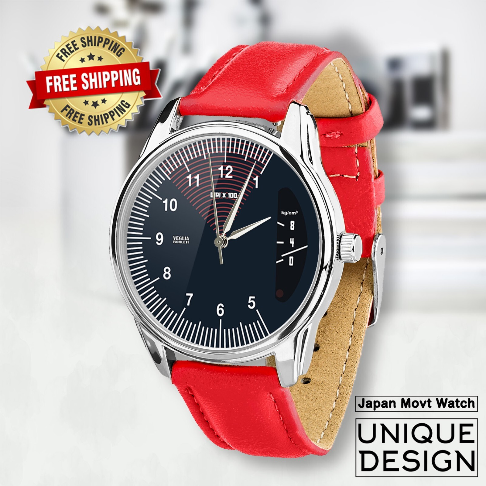 RPM Gauge Watch, Retro Speedometer Design, Tachometer Unique Gift, Unisex
