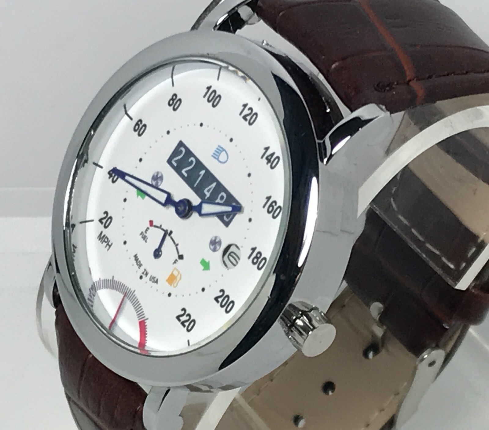 Watch New Speedometer Car Motorcycle Quartz Auto Date Sub-Second 3ATM WR