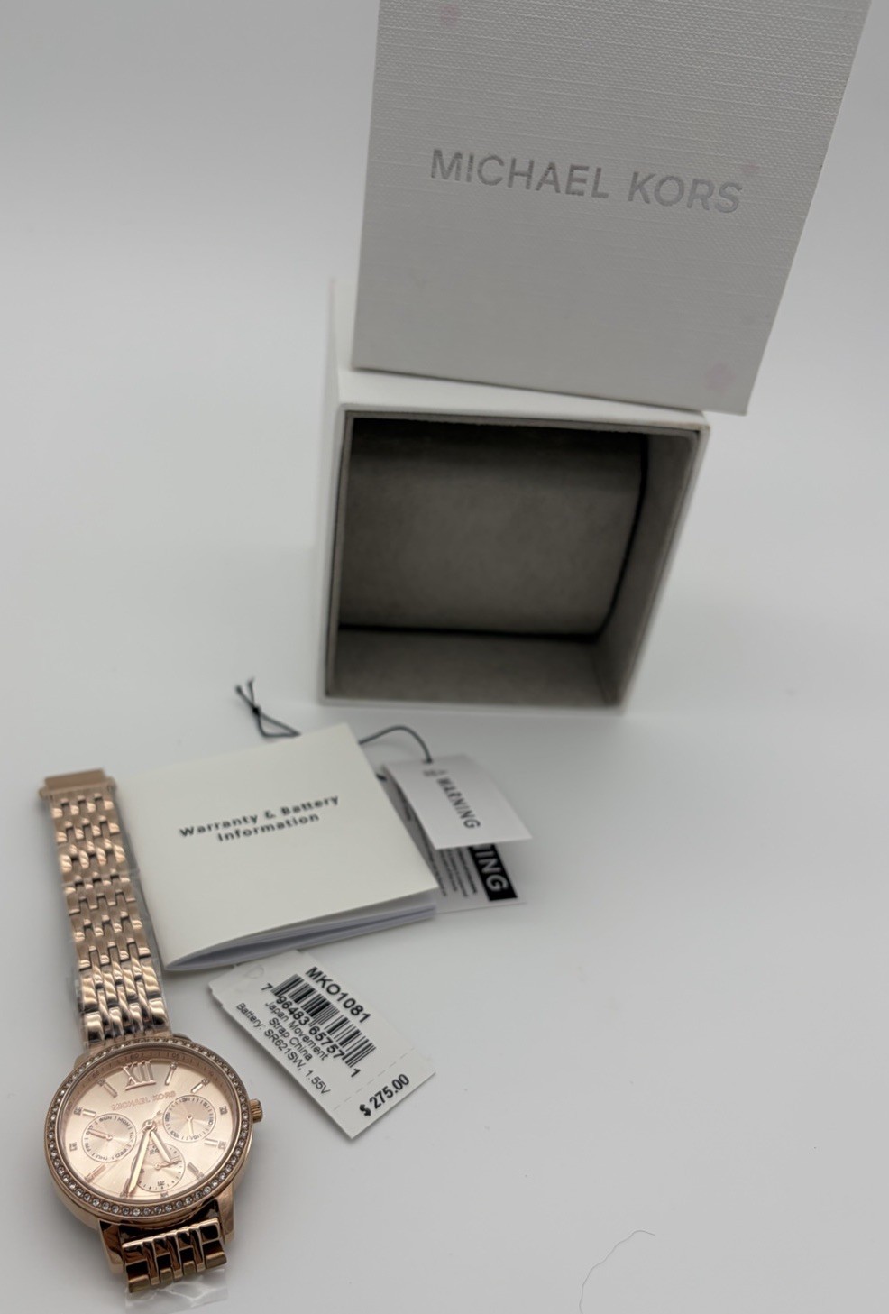 Michael Kors MK01081 Multifunction Quartz Rose Gold SS 35mm w/ Box Papers