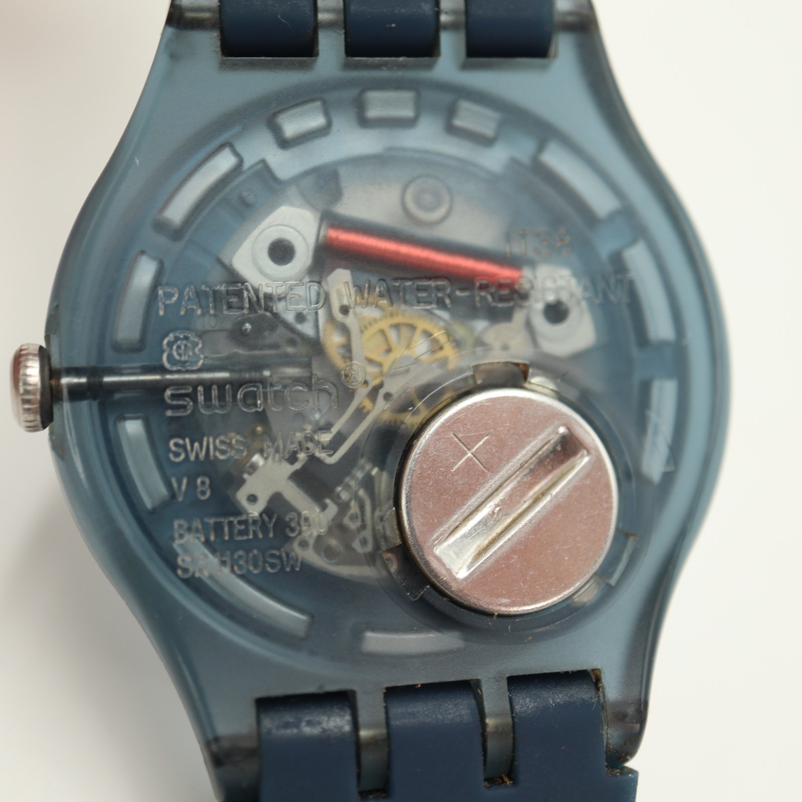 Swatch Blue Rebel Mens Watch 40mm Swiss Blue Green Day Date with New Battery