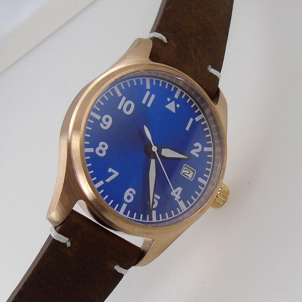 brushe 39mm Tandorio blue dial NH35 automatic mens watch CUSN8 solid Bronze case