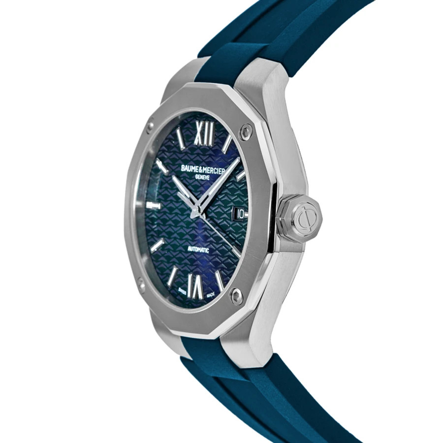 New Baume & Mercier Riviera Automatic Blue Dial Rubber Strap Men’s Watch 10619
