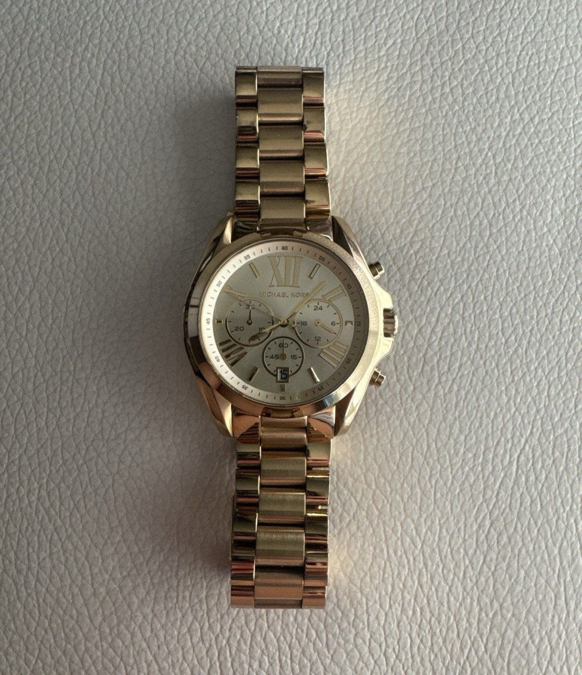Michael Kors Gold-Tone Chronograph Date Quartz Analog Watch (Needs battery)