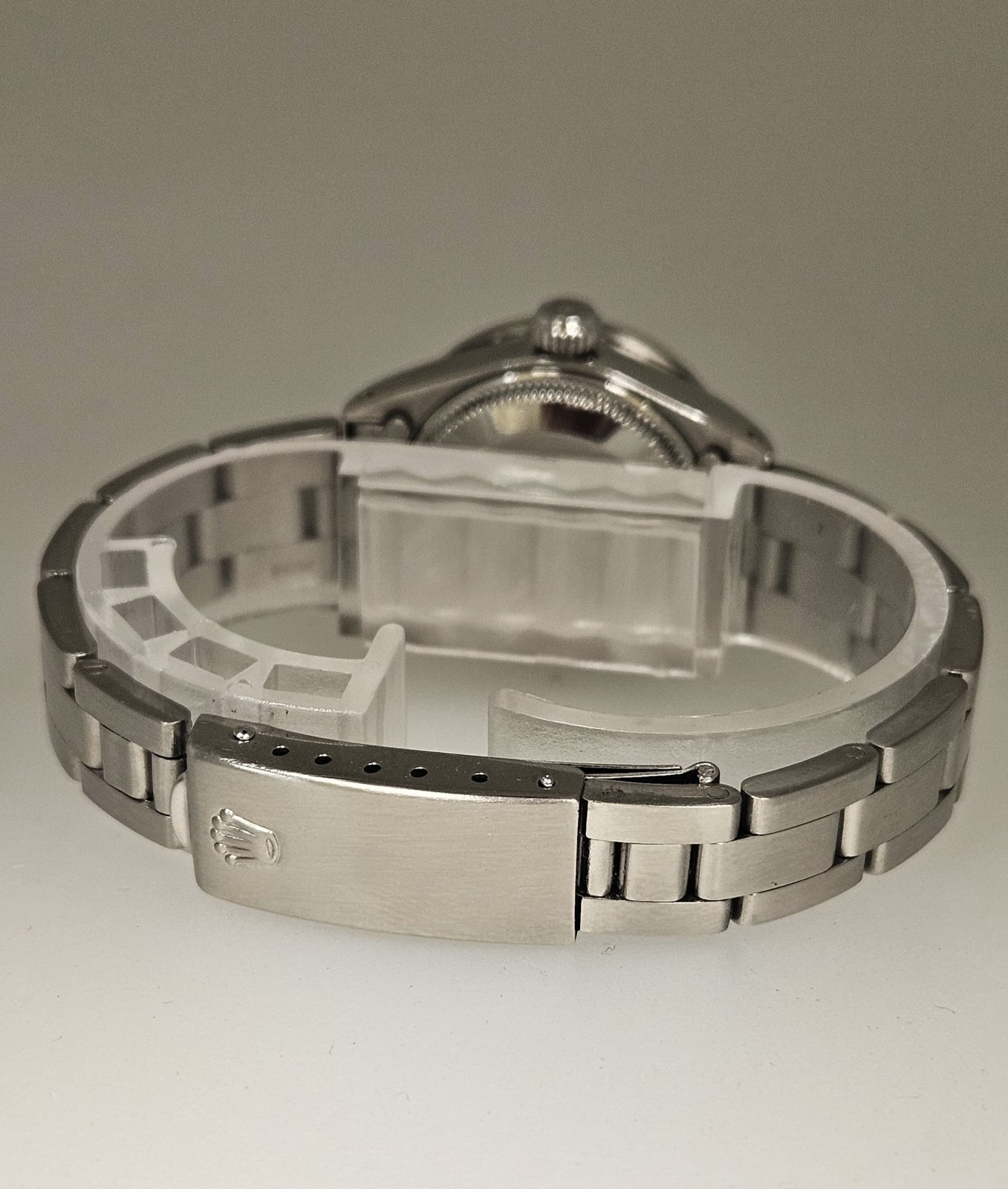 Rolex Lady Datejust Oyster Stainless Diamond Bezel Watch Roman Pearl
