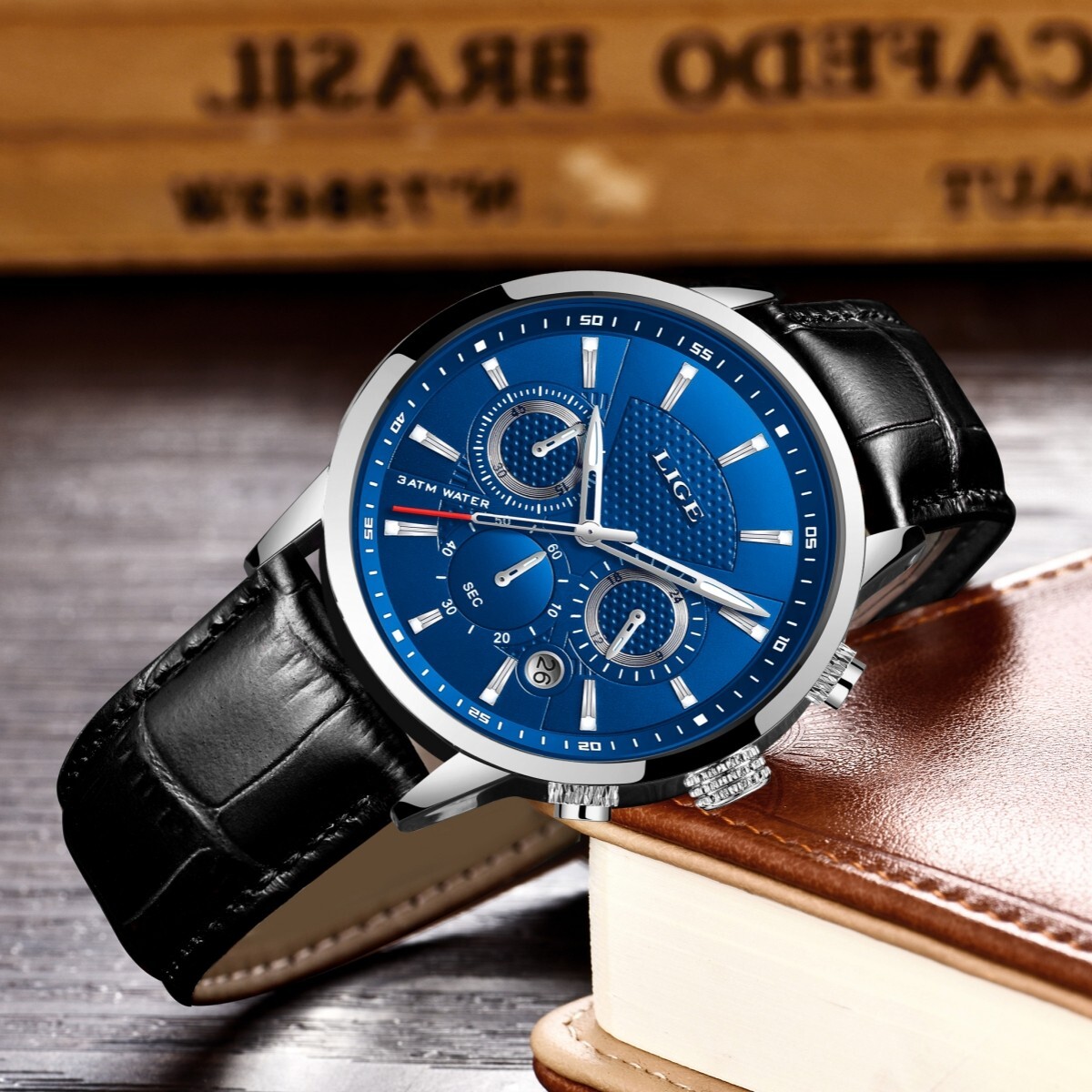 Luxury Men Watch Quartz Luminous Date Chronograph 3ATM Waterproof Man Wristwatch