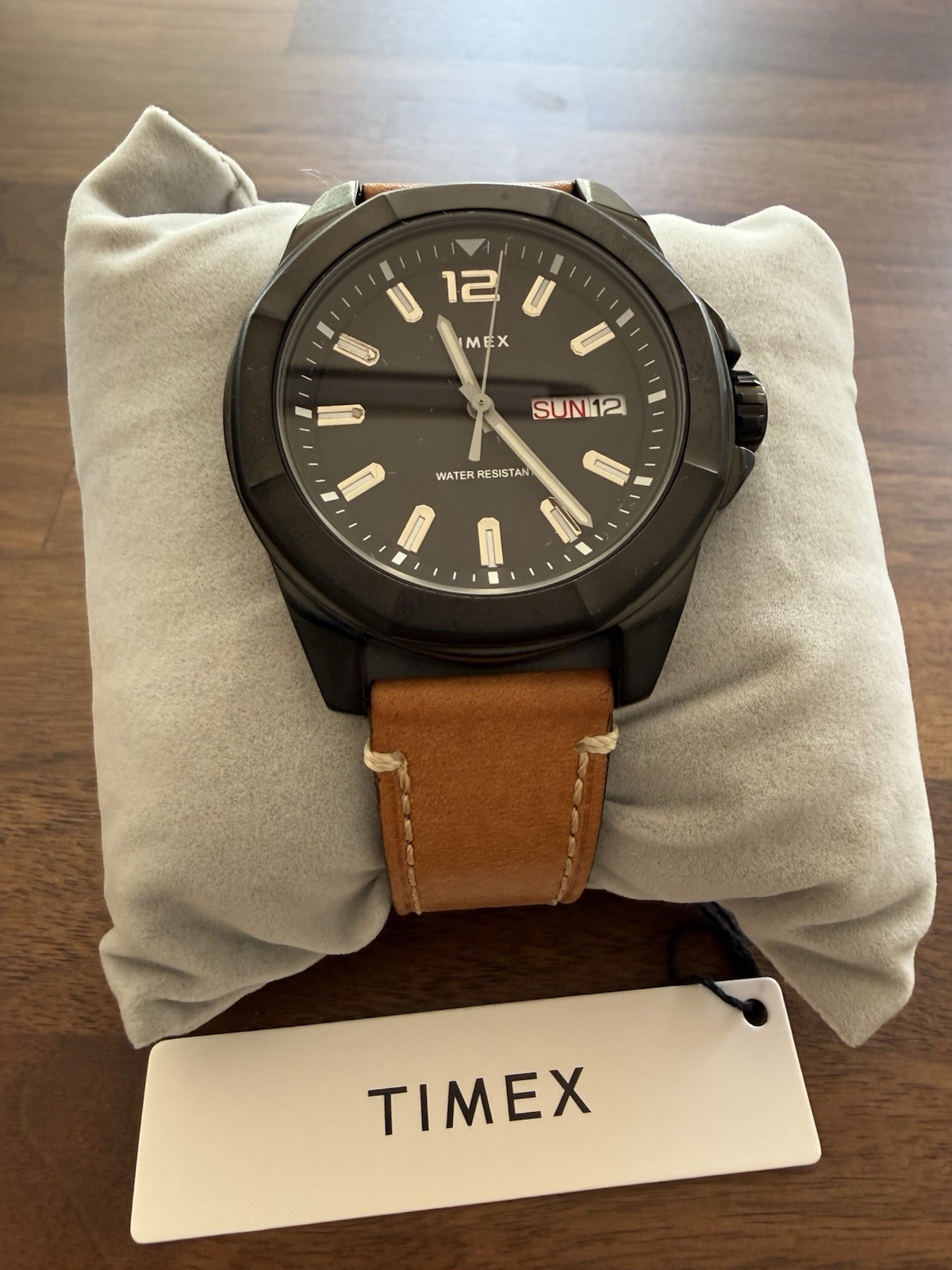 Timex Men’s Watch Essex Avenue Quartz Black Dial Brown Leather Strap TW2U15100VQ