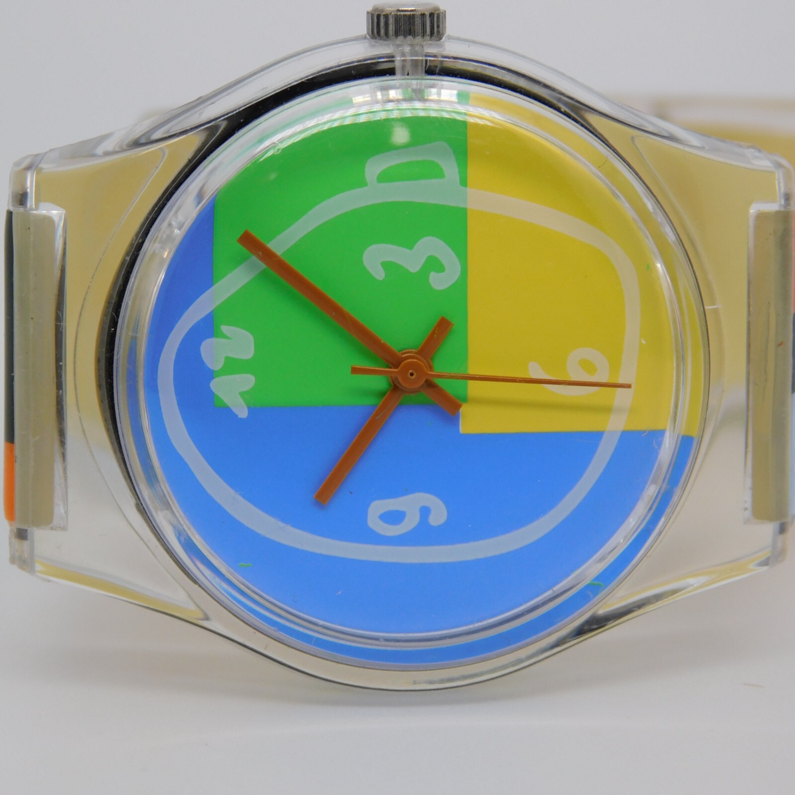 Clear Plastic Case Multicolor Quartz Analog Women’s Watch New Battery