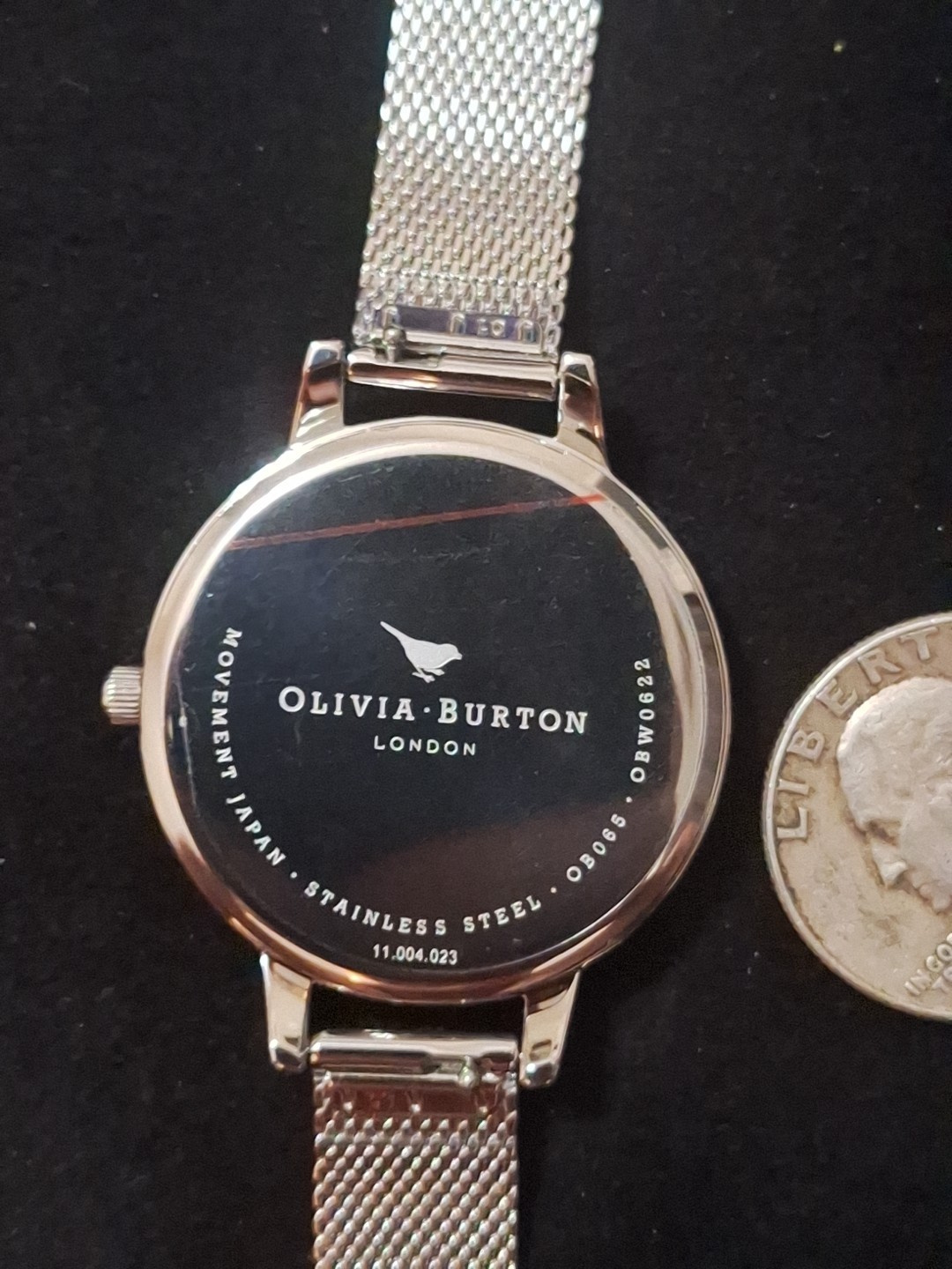 Olivia Burton London Silver Tone Flower Grey/white Dial New Without Tags. Runs