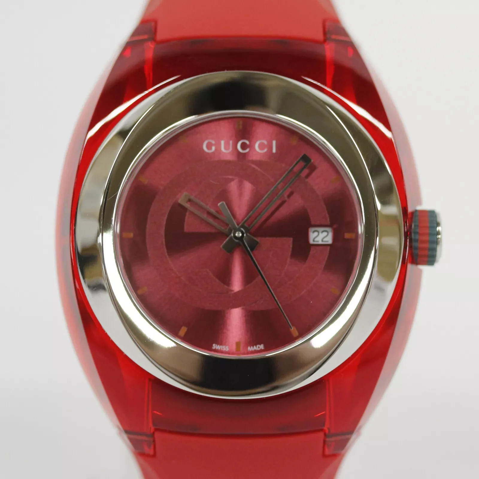 GUCCI SYNC YA137103 Men’s Watch – Red Dial, Quartz Movement with Original Box