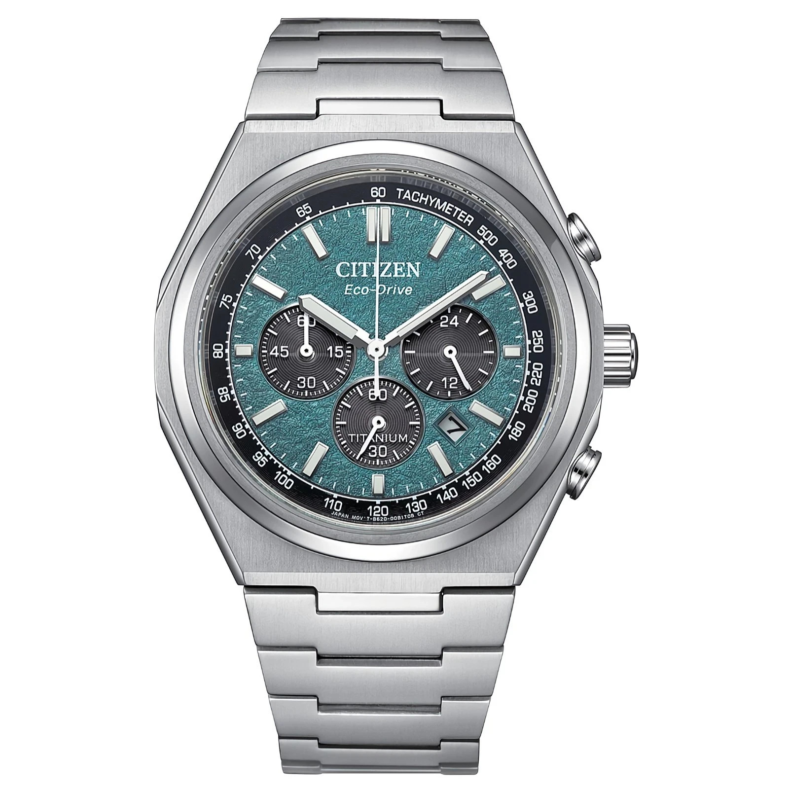 CITIZEN Zenshin CA4610-85X Eco-Drive Green Dial Chronograph Titanium Men’s Watch