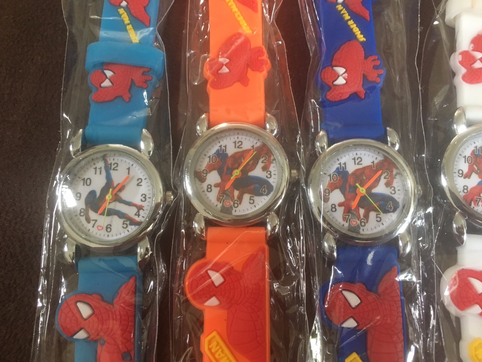 Spideman Silicone Strap Analogue Stainless Back Bat Blue Red Spider Man Slim