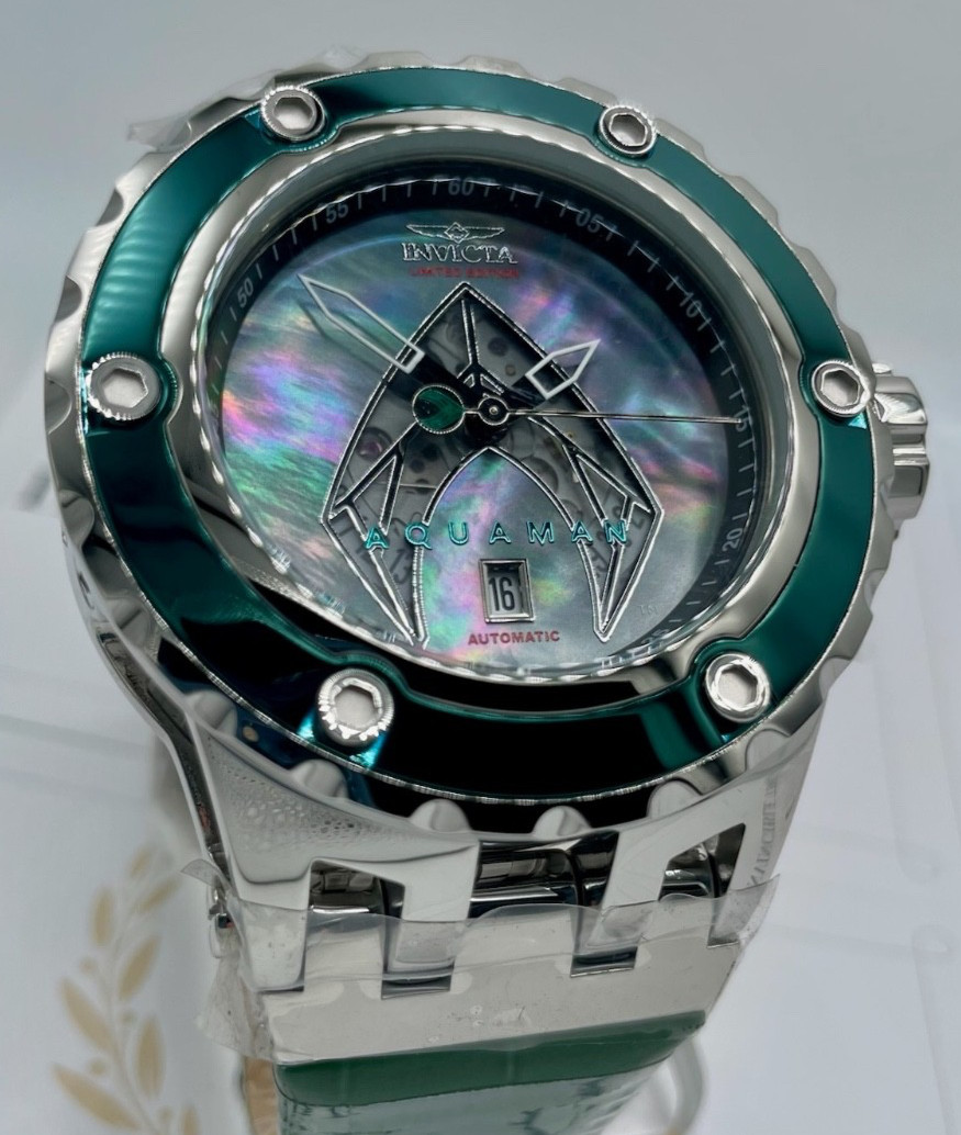 Invicta DC Comics Aquaman Auto Men’s Watch w/ MOP Dial 52mm Green/Steel (43912)