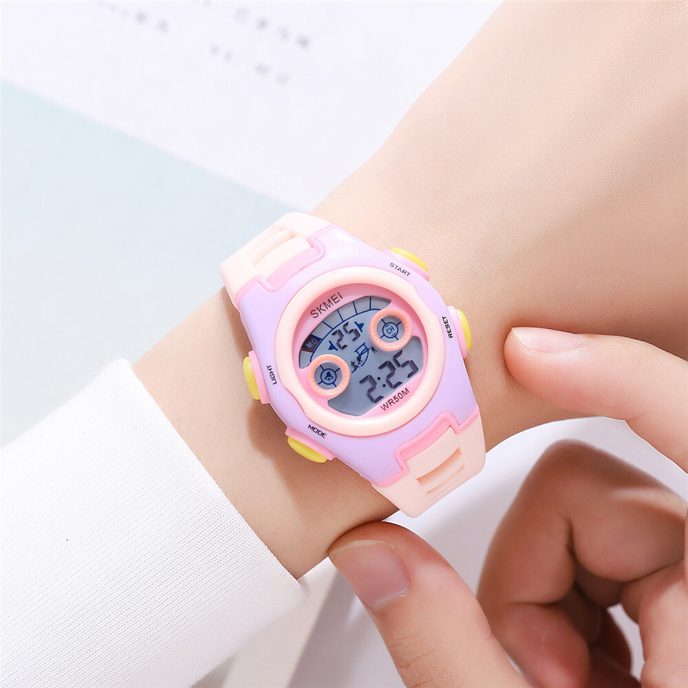 SKMEI Digital Sport Watch for Boys Girls LED Silicone Band Waterproof Wristwatch
