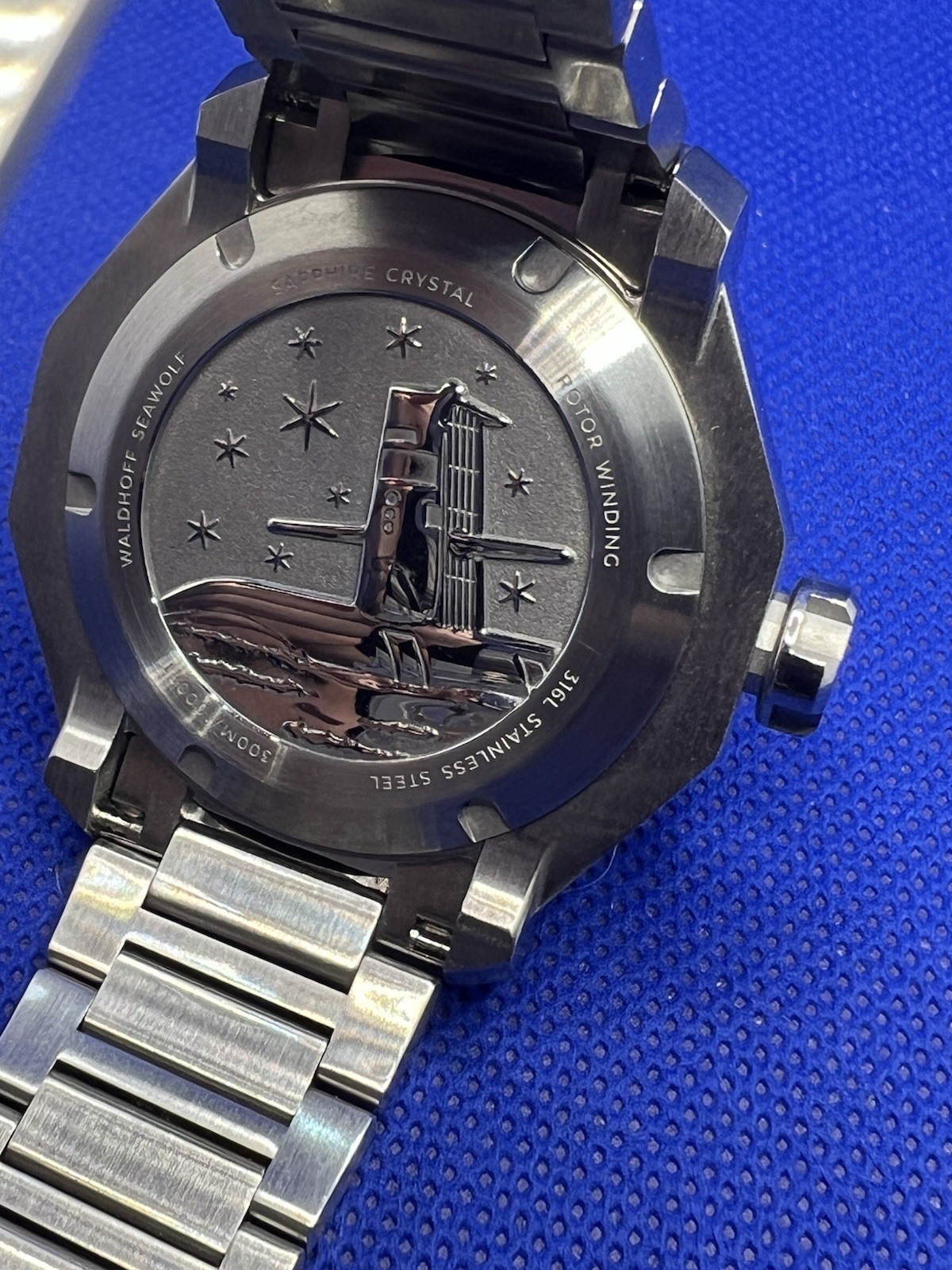 Waldhoff Seawolf II Labradorite SS MW-26CL Automatic Watch Full Set Box Papers