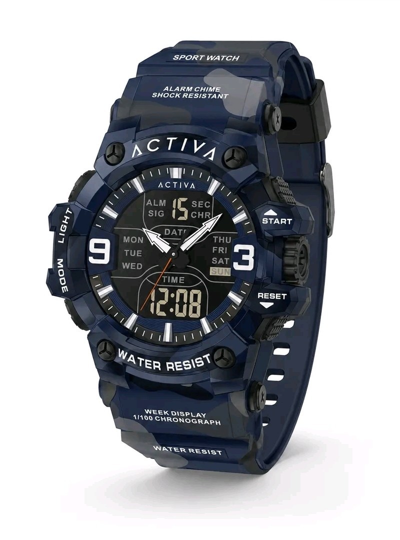 Activa Vulkor X Invicta Digital Men’s Watch – 53mm. Camouflage. Blue (ACW8049MC