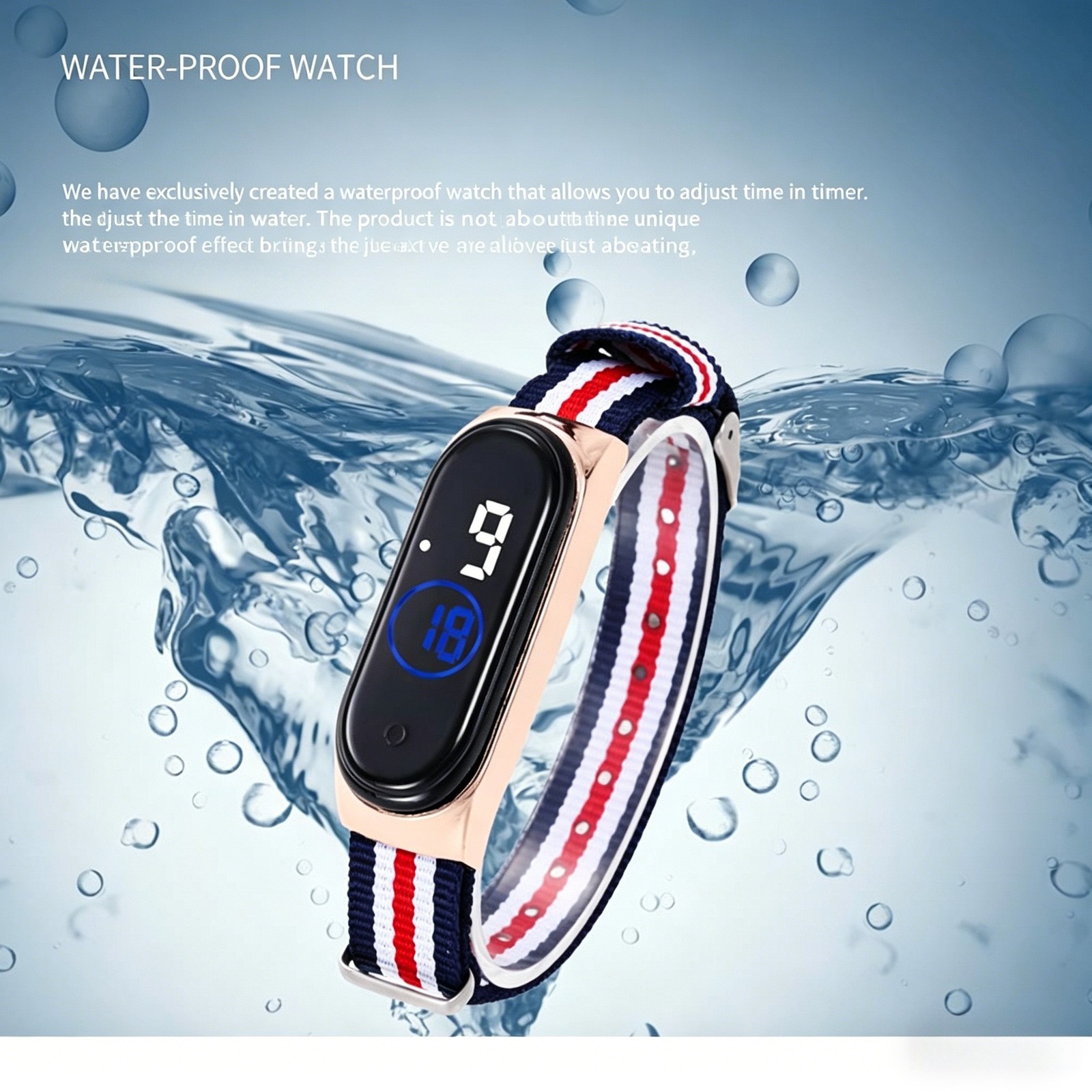 TouchControl Sleek Durable Stylish LED Touch Control Waterproof Electronic Watch
