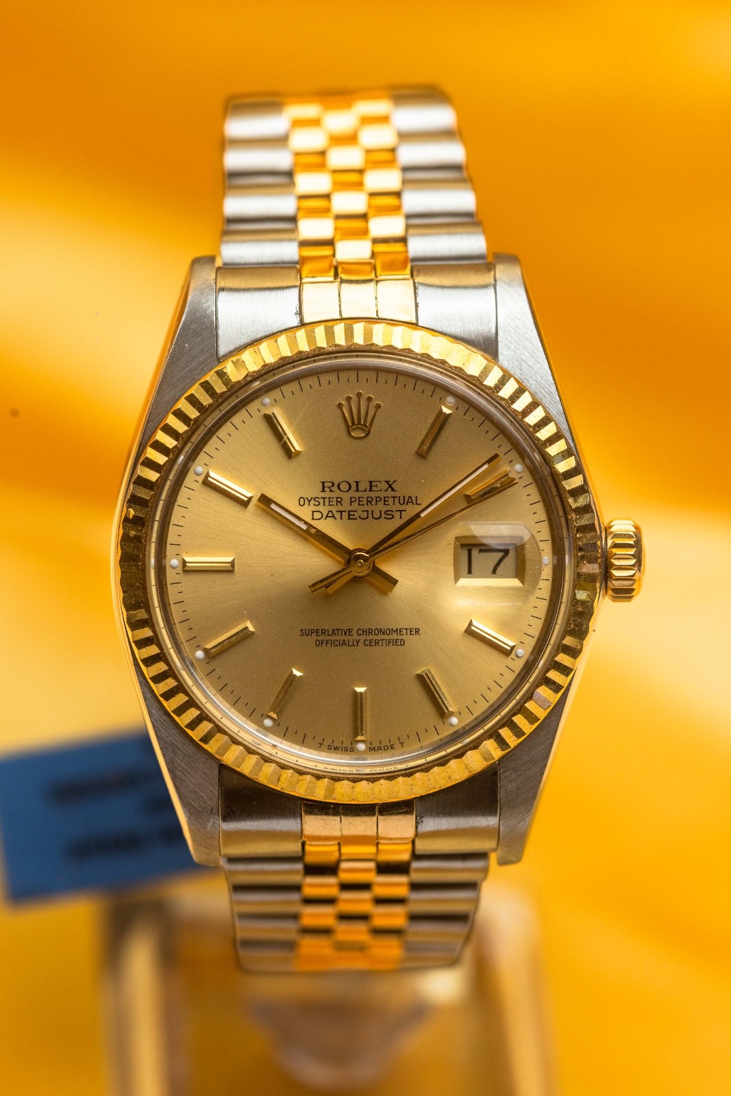 Rolex Datejust 36mm Two Tone Champagne Stick Dial – 16013