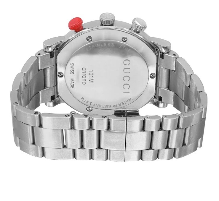 Gucci G Chrono Stainless Steel Black Dial Quartz Mens Watch YA101361, Display