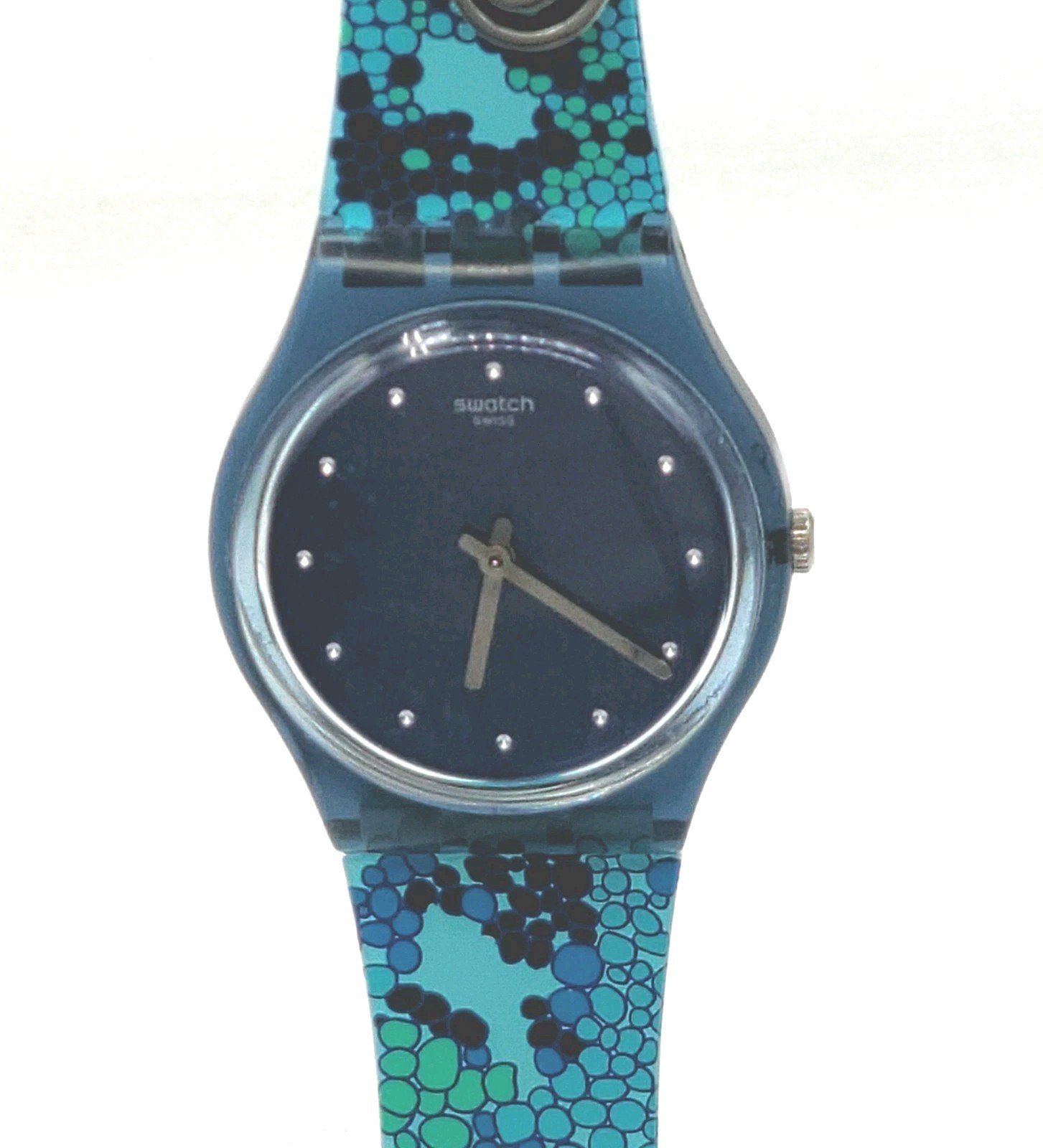 Swatch GZ320 Chamecrazy Blue Green Bubbles 925 Silver Chameleon Bracelet In Box