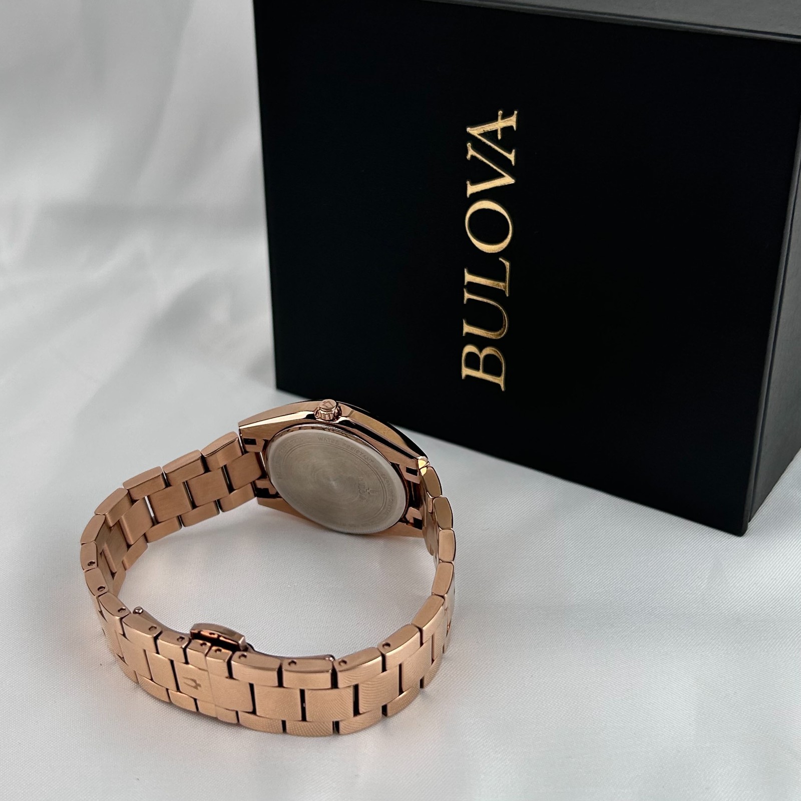 Bulova Surveyor 97P156 Diamond Gre Dial Rose Gold Women’s Quartz Watch 31mm