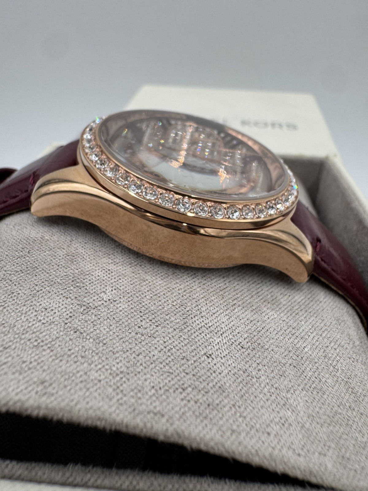 Michael Kors Women’s Lexington Pave Rose Gold Tone and Crocodile MK2971
